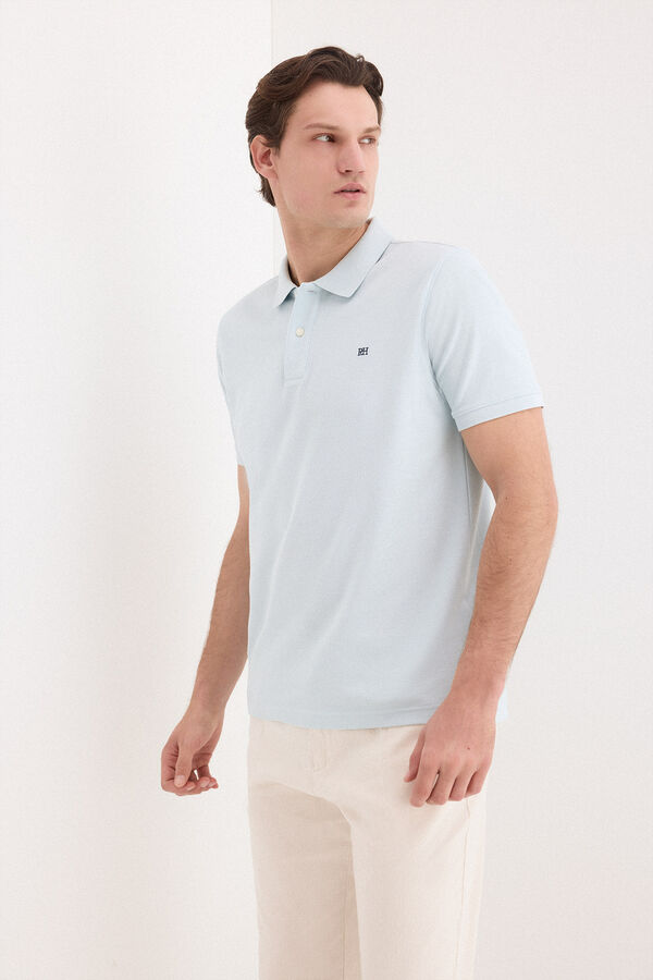 Pedro del Hierro Basic piqu&eacute; polo shirt Blue
