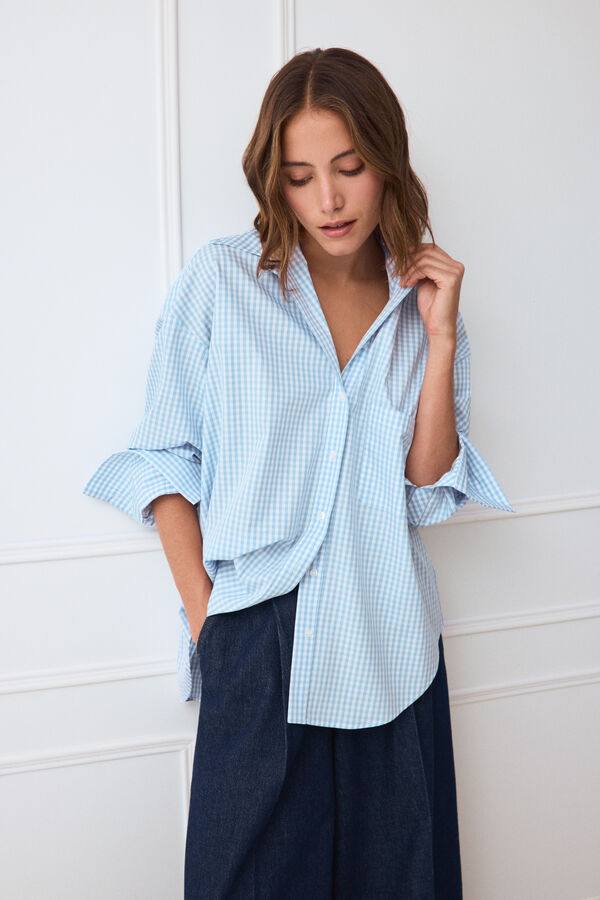 TFP by Tamara Falc&oacute; Gingham print shirt Blue