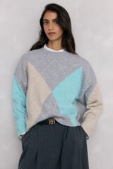 Pedro del Hierro Diamond jacquard sweater Ecru