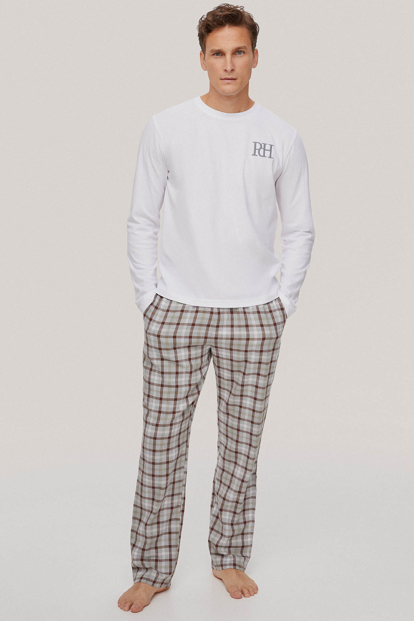 Pijamas punto blanco para discount hombre