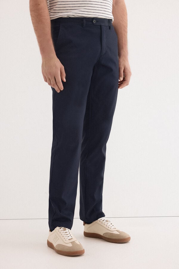 Pedro del Hierro Cal&ccedil;a regular estrutura dobby Azul