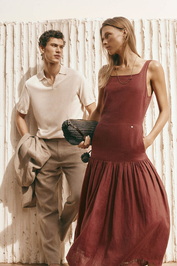 Vestido midi lino