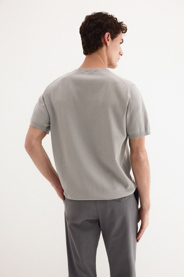 Pedro del Hierro Premium short sleeve cotton jersey T-shirt Grey