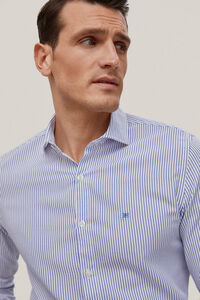 Pedro del Hierro Striped slim fit shirt, easy-iron + odour-resistant  Blue