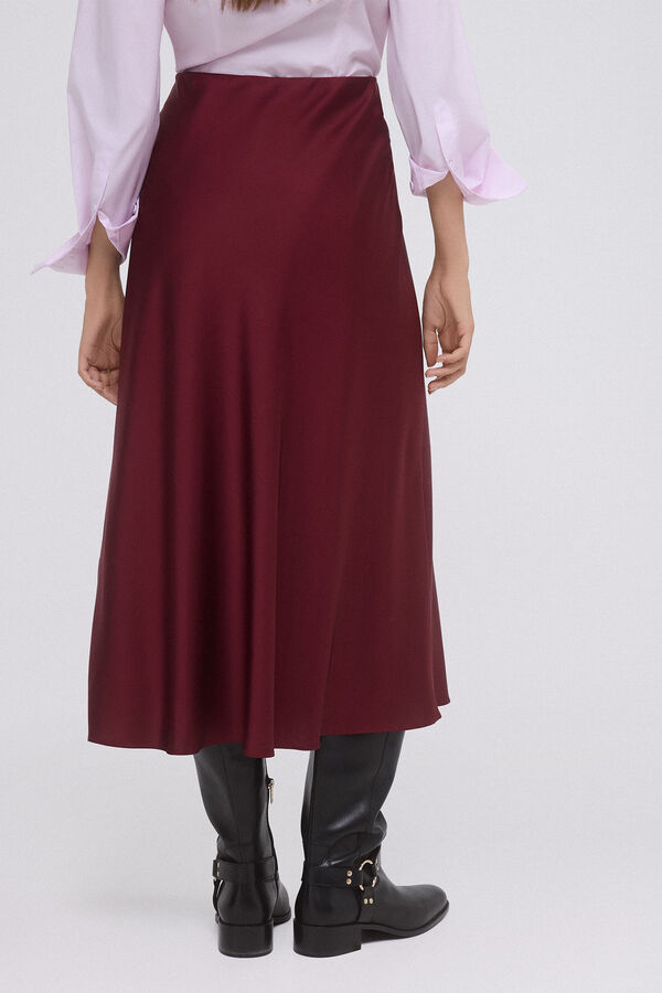 Pedro del Hierro Satin flared midi skirt Purple