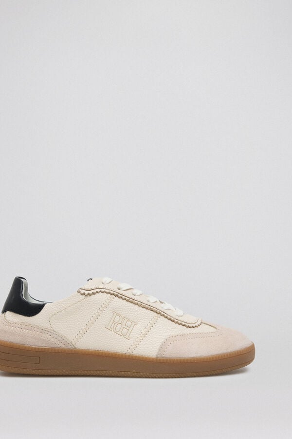 Pedro del Hierro Beige logo sneaker Ecru