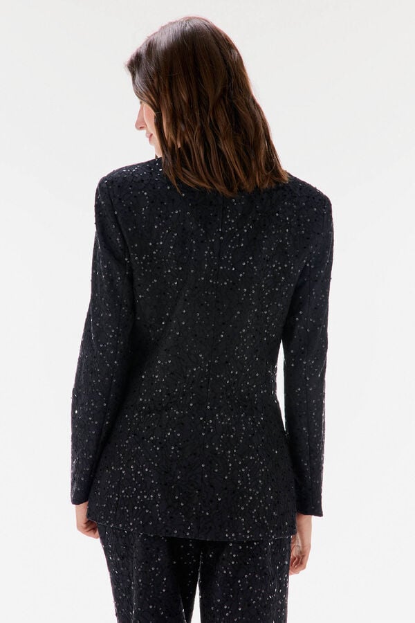TFP by Tamara Falcó Sequin fitted blazer Black