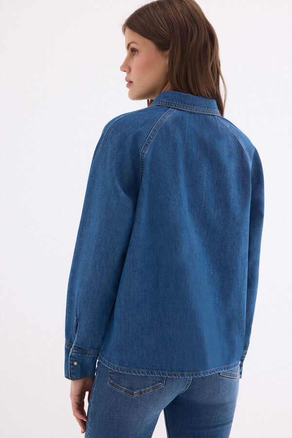 Pedro del Hierro Denim short shirt Blue