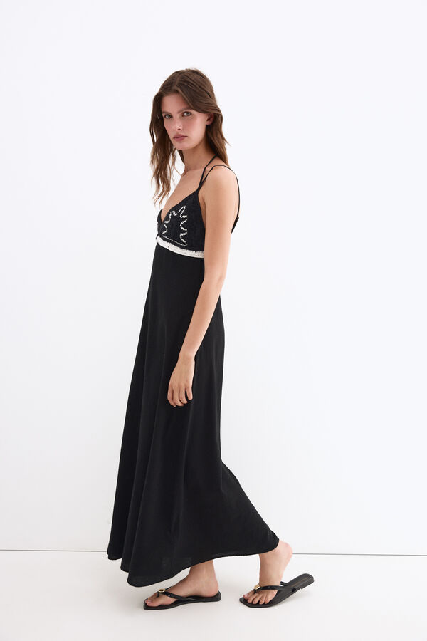 Pedro del Hierro Crochet beachwear dress Black