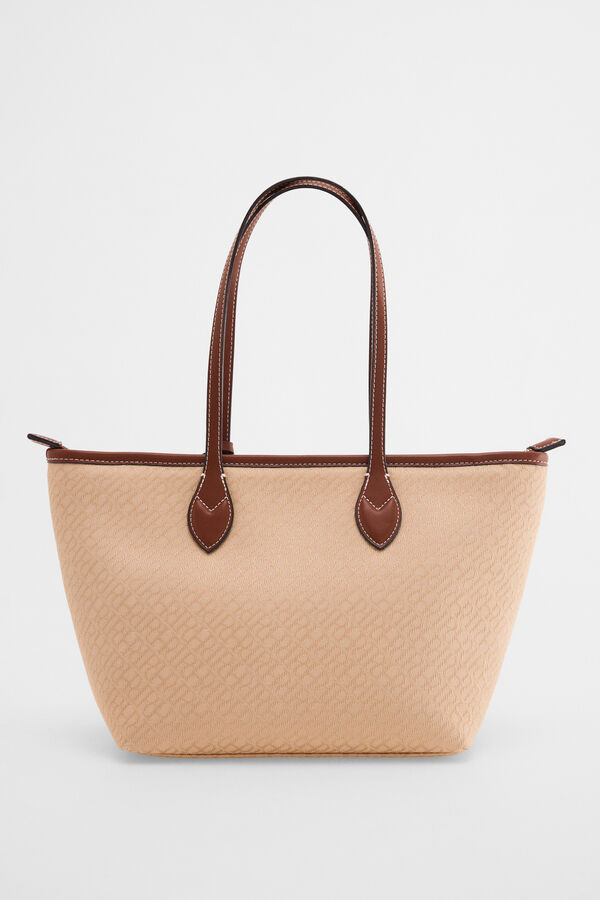 Pedro del Hierro Mala tote bag jacquard Beige