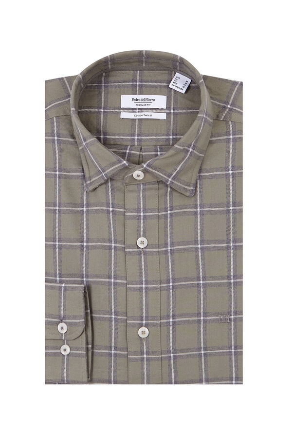 Pedro del Hierro Tencel plaid shirt Green