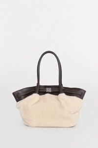 Pedro del Hierro Combined shearling shopper bag