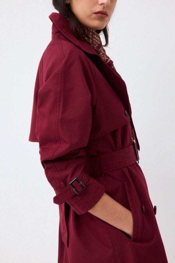 Pedro del Hierro Long trench scarf Burgundy