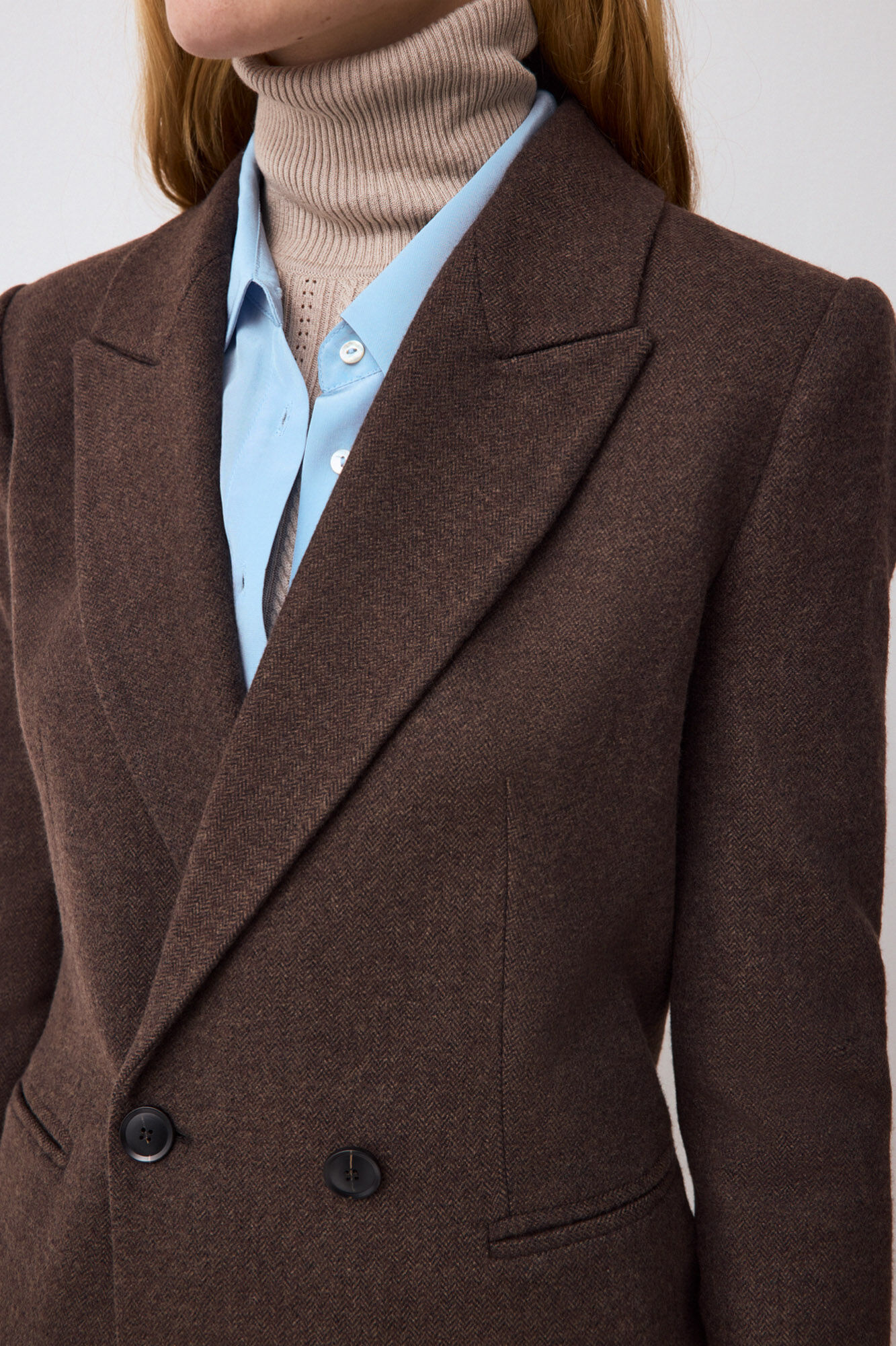Pedro del Hierro Herringbone double-breasted blazer