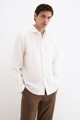 Pedro del Hierro Camisa lino bolsillos Crudo