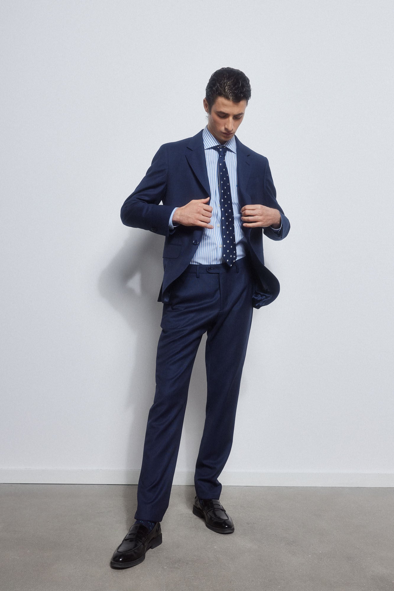 Pedro del Hierro Birdseye slim fit bi-stretch trousers