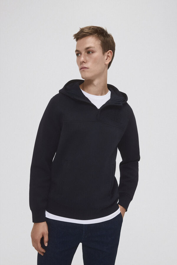 Pedro del Hierro Sudadera con capucha tejido t&eacute;cnico Azul