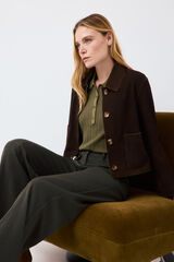 Pedro del Hierro Suede button jacket Brown