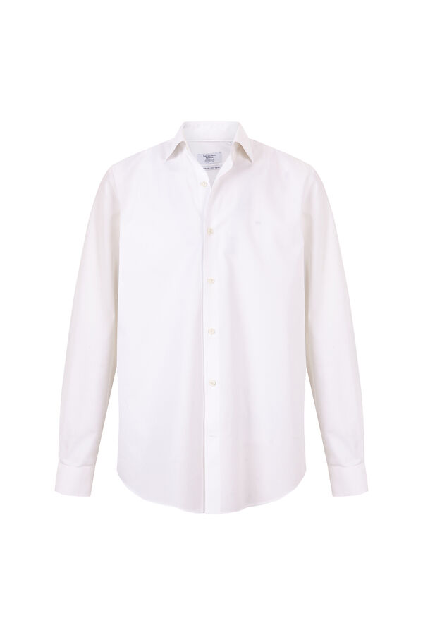 Pedro del Hierro Non-iron + anti-stain structure dress shirt White