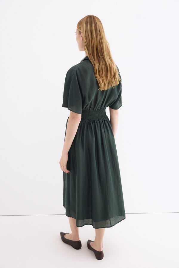 Pedro del Hierro Gathered waist detail midi dress Green