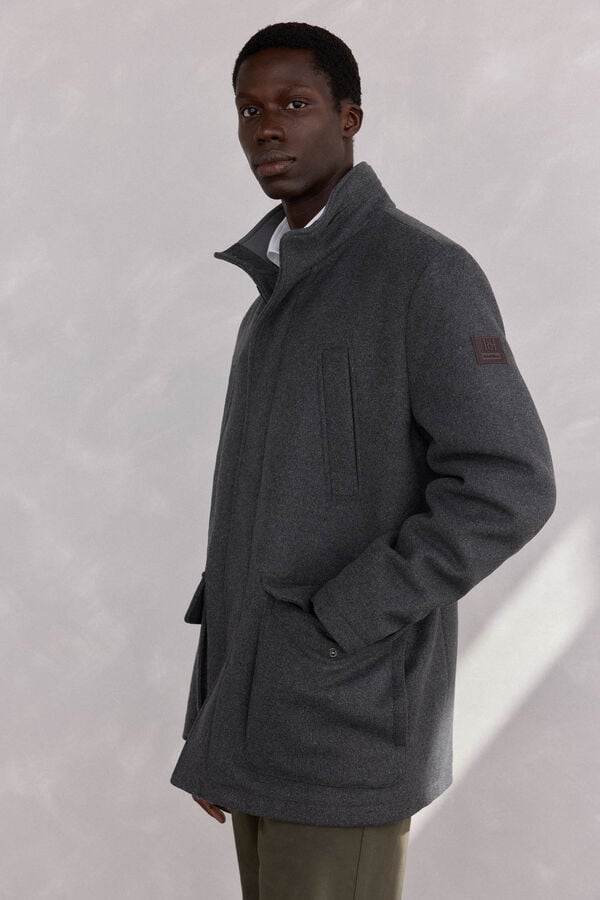 Pedro del Hierro Wool jacket with pockets Grey