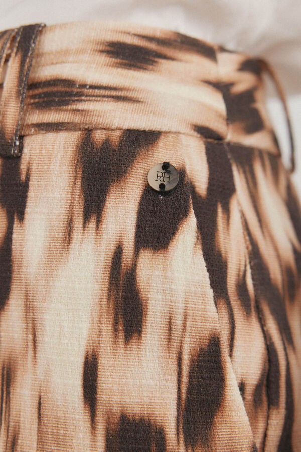 Pedro del Hierro Print crop flare pants Brown
