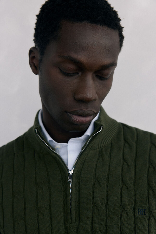 Pedro del Hierro Trucker neck jumper Green