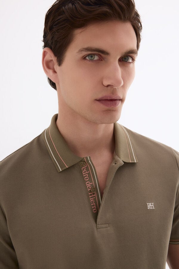 Pedro del Hierro Jacquard polo shirt Green