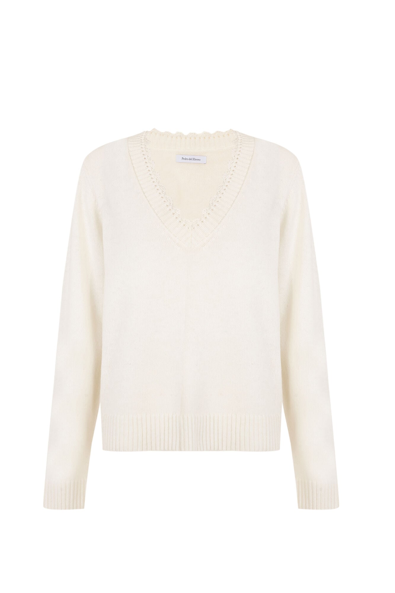 Pedro del Hierro Crochet detail V-neck jumper