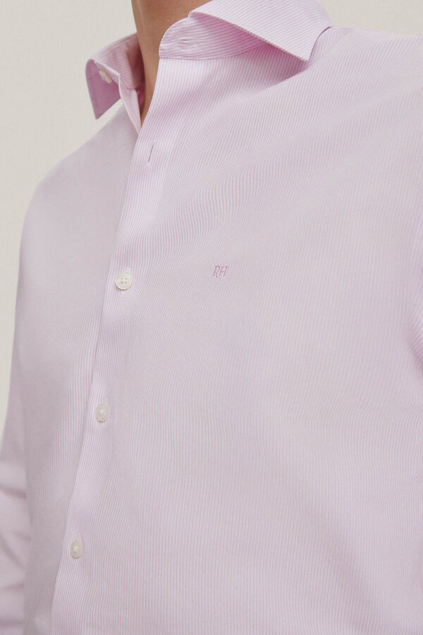 Pedro del Hierro Camisa vestir raya fina non iron + antimanchas Pink