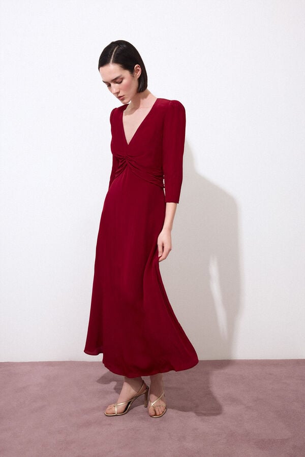 Pedro del Hierro Vestido comprido midi Bordeaux