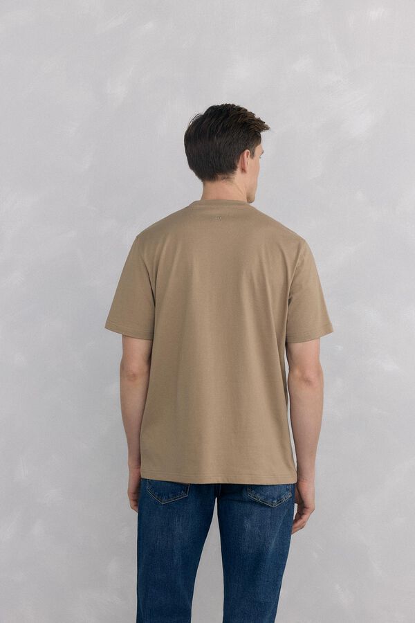 Pedro del Hierro Large logo T-shirt Beige