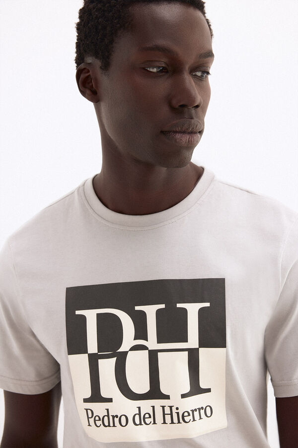 Pedro del Hierro Large logo T-shirt Grey