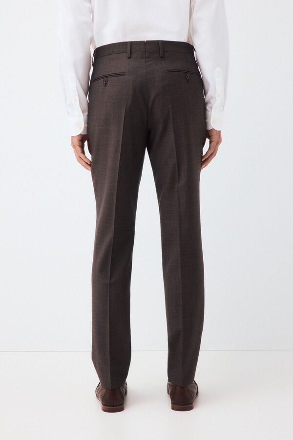 Pedro del Hierro Tailored high-waisted serge trousers Brown