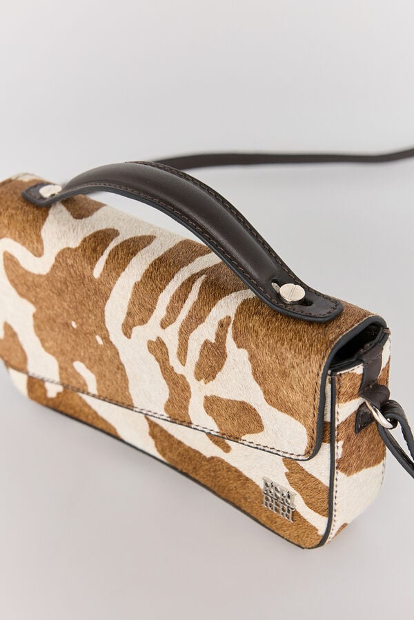 Pedro del Hierro Brown cow print crossbody bag ( leather) Several