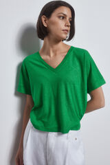 Pedro del Hierro Camiseta manga codo lurex Green