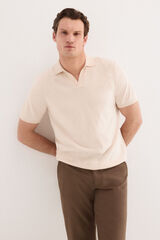 Pedro del Hierro Cotton premium short sleeve polo shirt Beige