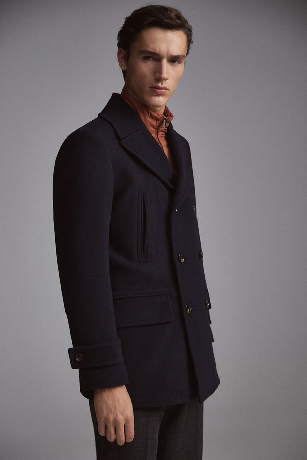 Pedro del Hierro Double-breasted donkey jacket Blue