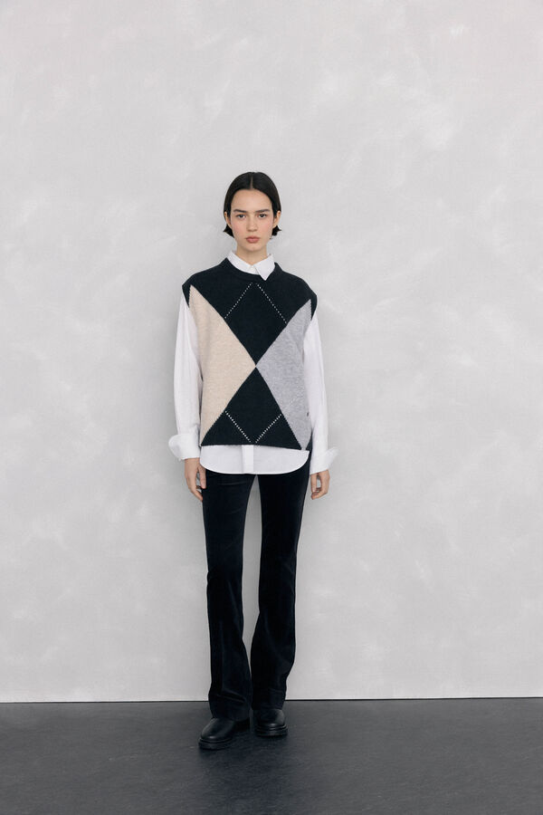 Pedro del Hierro velvet push-up flare pants Black