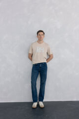 Pedro del Hierro Large logo T-shirt Beige