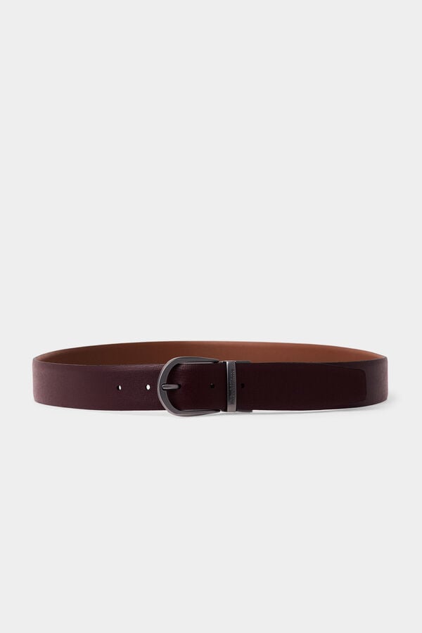 Pedro del Hierro Reversible leather dress belt Brown
