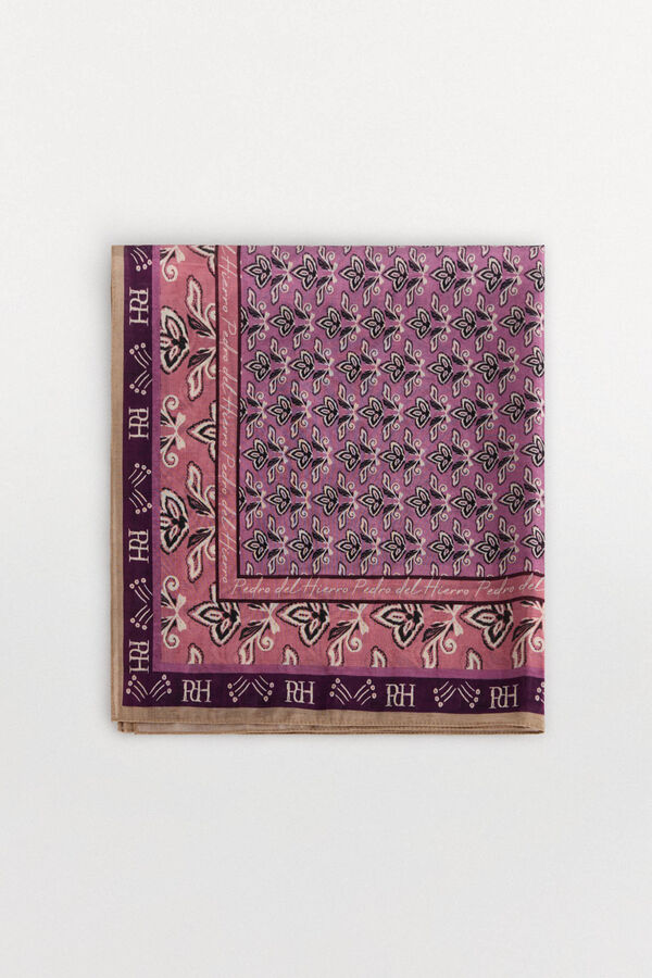 Pedro del Hierro Pañuelo bandana con estampado floral Morado