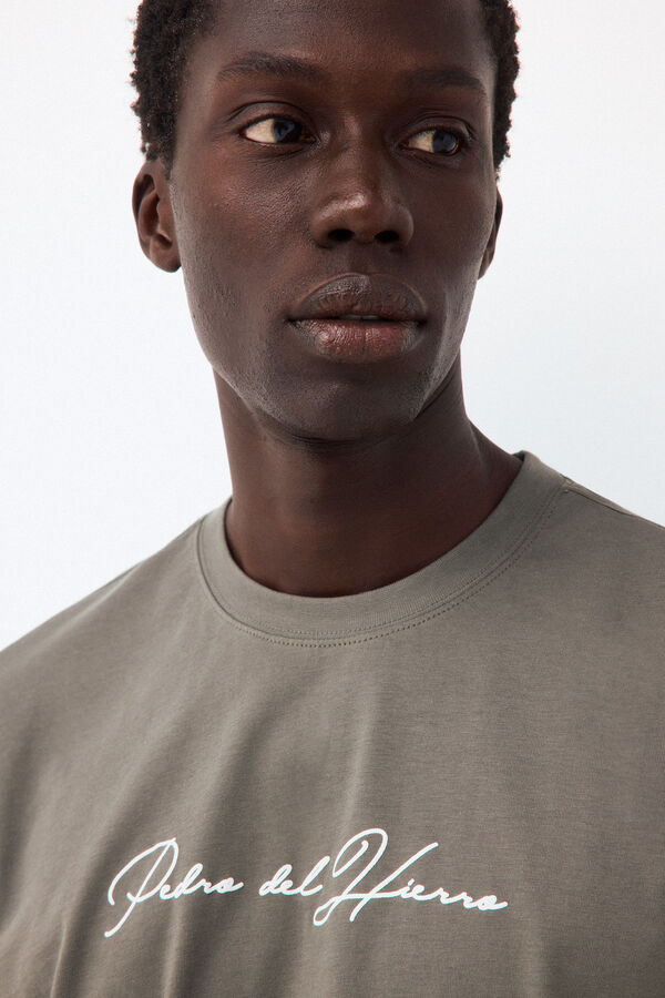 Pedro del Hierro T-shirt with logo and text Green