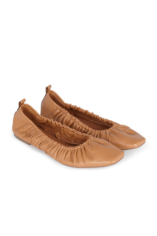 Pedro del Hierro Leather ballet flats Beige