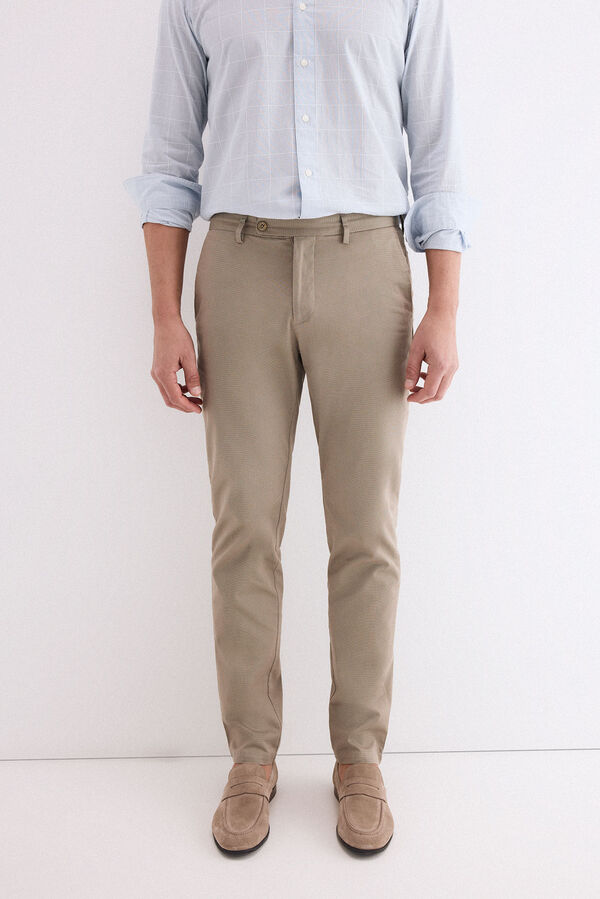 Pedro del Hierro Printed slim fit chinos Grey