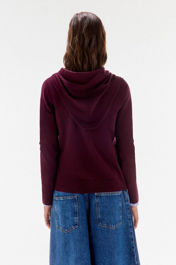 TFP by Tamara Falcó 100% wool sweater with scarf Burgundy
