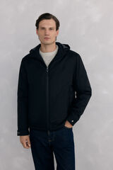 Pedro del Hierro Zip fastening jacket with hood Black