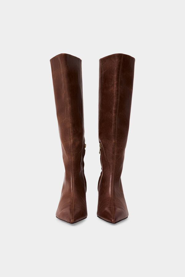 Pedro del Hierro Leather high heel boot Brown
