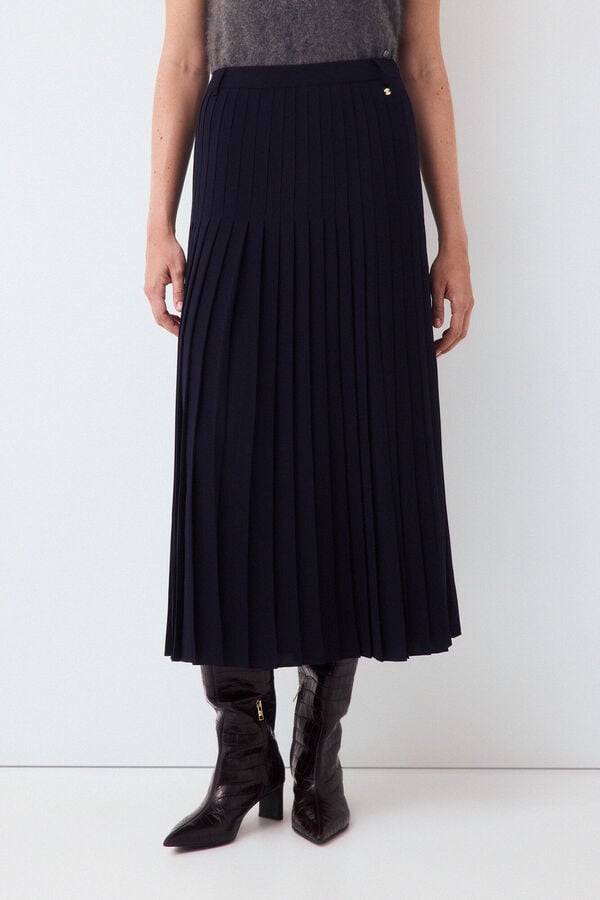 Pedro del Hierro Pleated skirt Blue