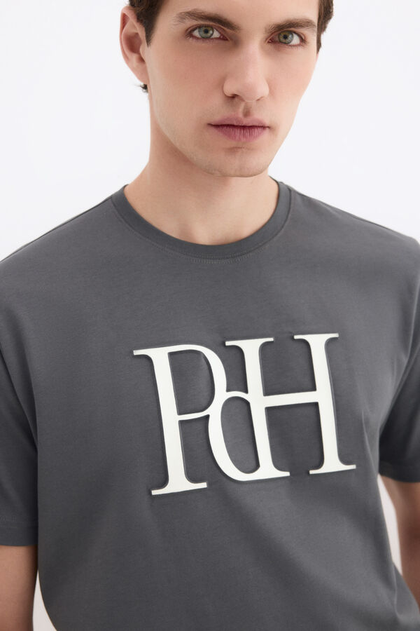 Pedro del Hierro Large logo T-shirt Grey